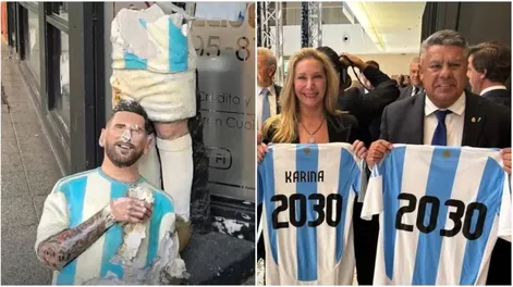 En medio del conflicto entre “Chiqui” Tapia y el Gobierno, destrozaron una estatua de Messi