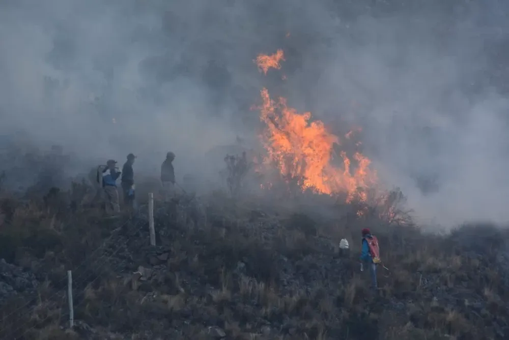 Incendio en Valle Fértil. Imagen de archivo.