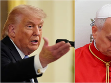 Donald Trump y Papa León XIV. Donald Trump y Papa León XIV.