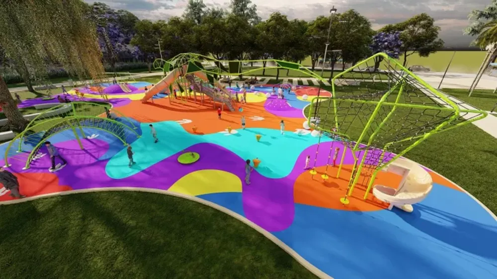 Dicen que a fin de año, Parque Belgrano ya tendrá listo el sector de juegos