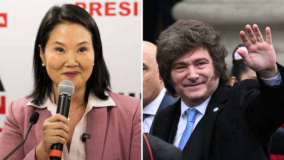 Javier Milei felicitó a Keiko Fujimori.
