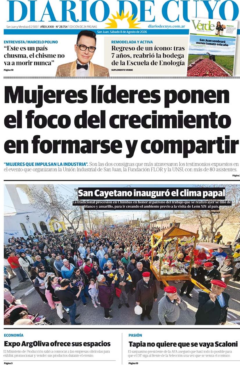 Diario de Cuyo | Tapa Edición 8 de Agosto 2026