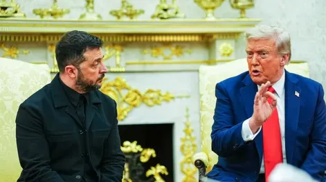 Trump y Zelensky en el salón oval de la Casa Blanca.