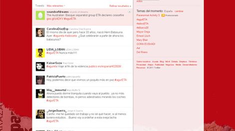El anuncio de ETA, protagonista absoluto en las redes sociales