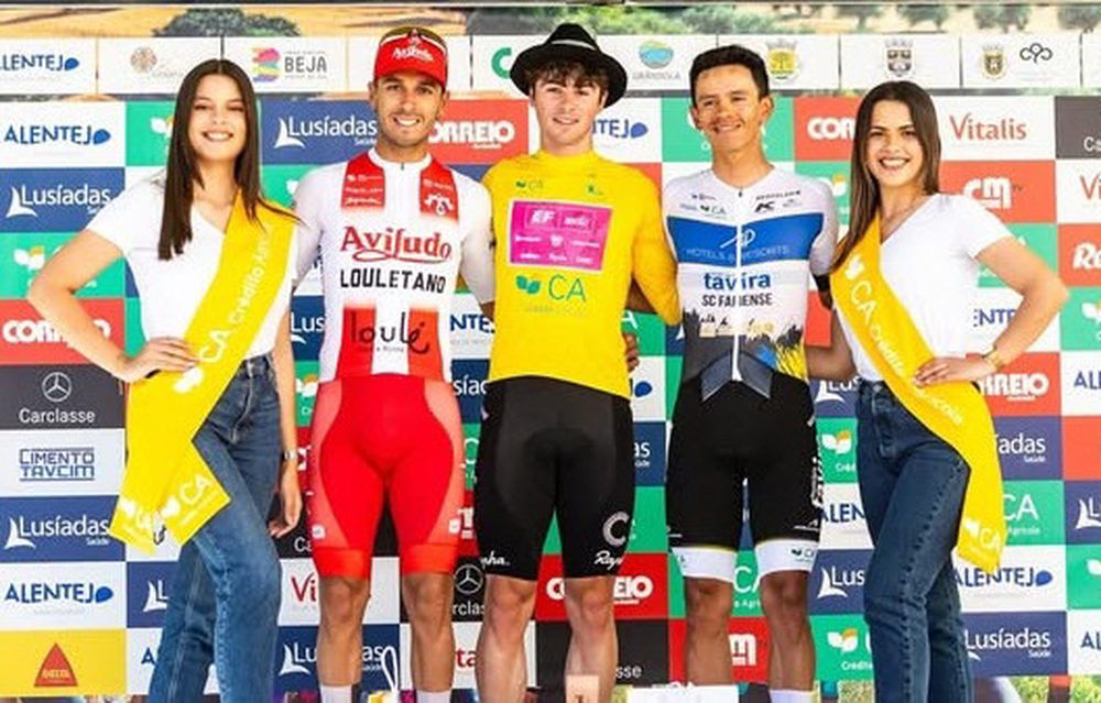 Los tres mejores de la carrera portuguesa. Nicolás Tivani hizo podio en tres de las cinco etapas y siempre ocupó un rol protagónico.