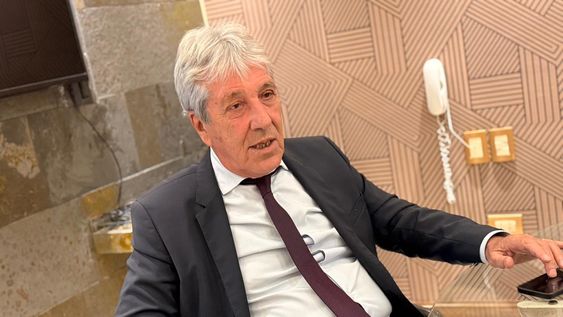 Juan Carlos Rivera, gerente general de Banco Credicoop, llegó a San Juan para encontrarse con las pymes vinculadas a la minería.&nbsp;