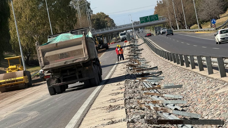 Obra de repavimentación de la avenida de Circunvalación.