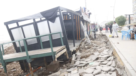 Un local ubicado en Avenida del Mar resultó completamentedañado. Foto: El Día.