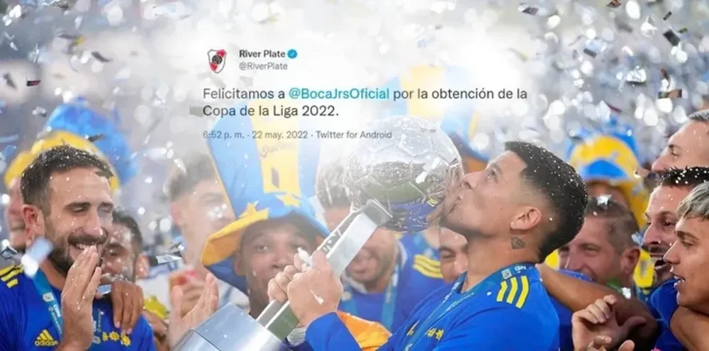 La felicitación de River a Boca por el título