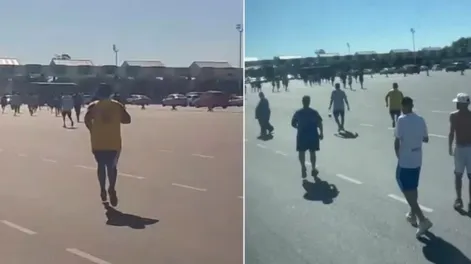 [VIDEOS] Hinchas de Boca e Independiente se cruzaron en el peaje de Dock Sud