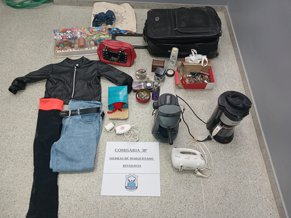 Llevaba electrodomésticos y alhajas pero abandonó todo cuando vio a la policía