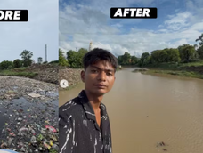 se burlaban de el por limpiar un rio lleno de basura en india, pero se hizo viral y lo convoco una ong europea