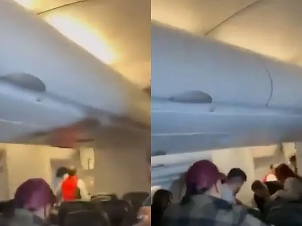 Un pasajero intentó abrir la puerta del avión y un miembro de la tripulación se fracturó la pierna al reducirlo
