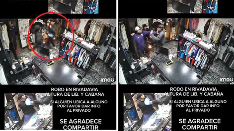 Violento asalto en Rivadavia. Todo quedó registado.