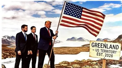 Donald Trump,  publicó una imagen suya conquistando Groenlandia