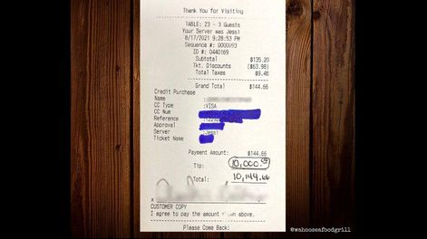 Dejó más de un millón de pesos de propina a los trabajadores de un restaurante