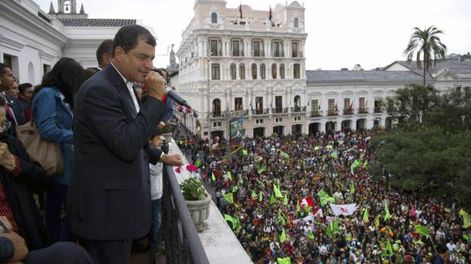 Festejan la reelección  de Correa en Ecuador