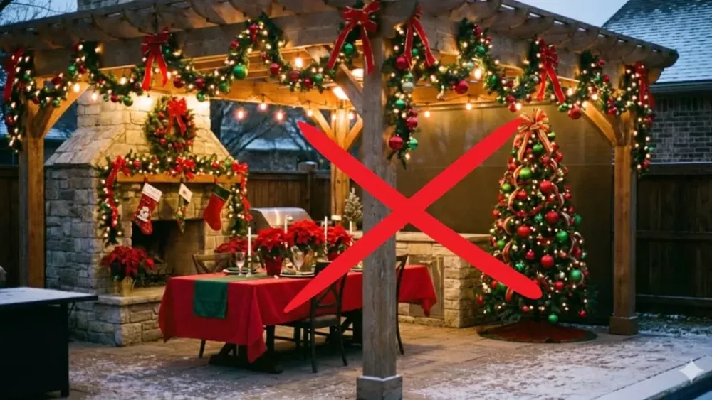 Ni rojo ni verde en el patio en Navidad: el color que es tendencia en 2025.
