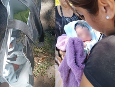Una mujer encontró el bebé recién nacido dentro de una bolsa. Una mujer encontró el bebé recién nacido dentro de una bolsa.
