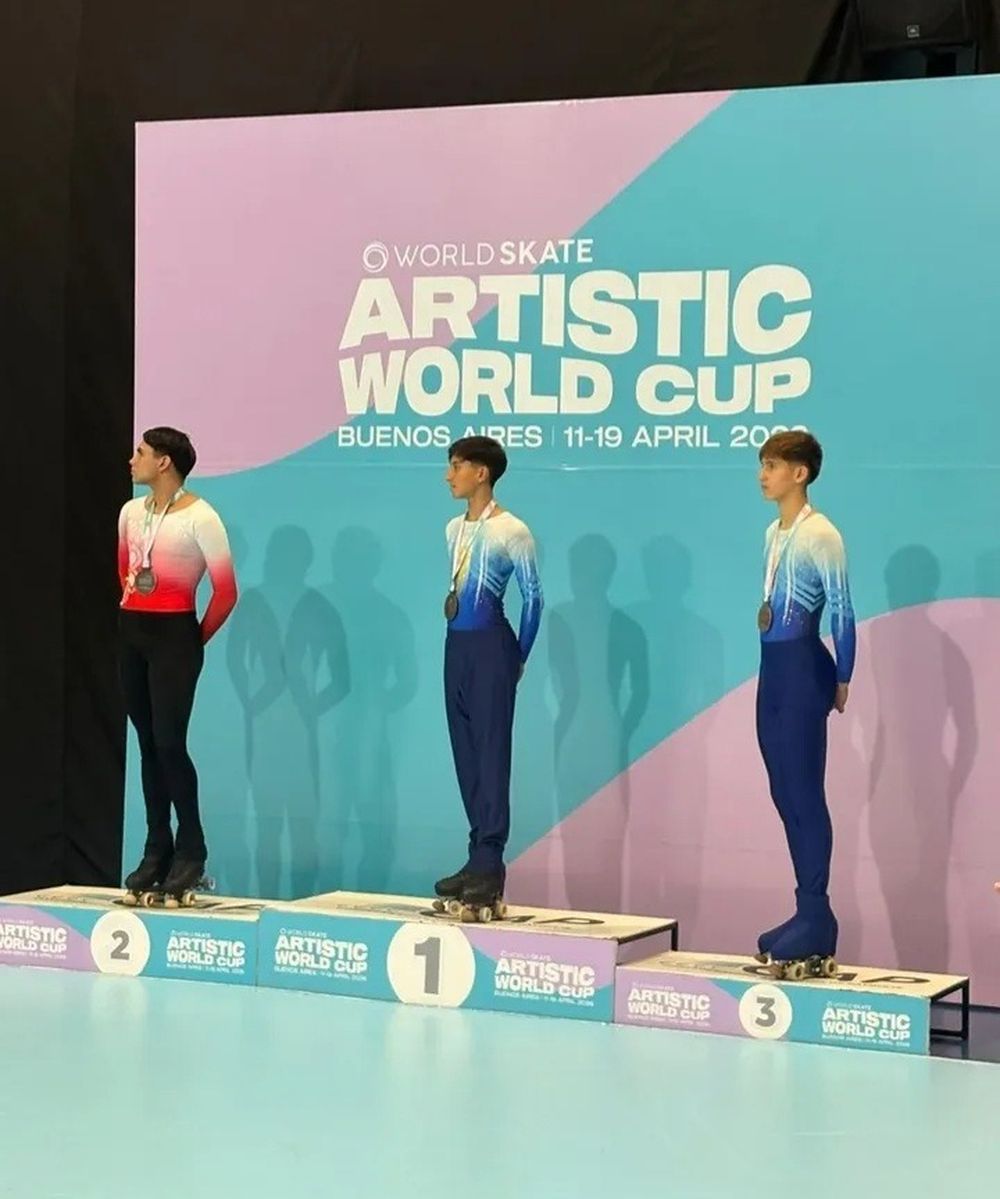 Campeón. Jesús Morte ganó en Buenos Aires en una de las pruebas más importantes del patinaje artístico.