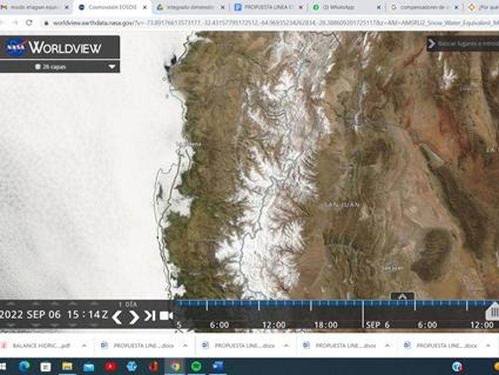 Balance hídrico de nevadas en la cordillera del río San Juan