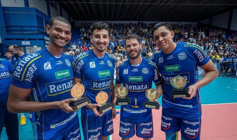 Bruno Lima hizo historia en Brasil y levantó el Sudamericano con Volei Renata