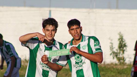 Santiago Tello y Matías Gómez y la dedicatoria especial para su capitán Lucas Ceballos.&nbsp;