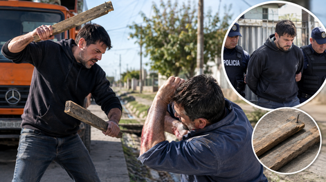 Agarró a su vecino a tablazos y cayó preso. Sucedió en Rawson.