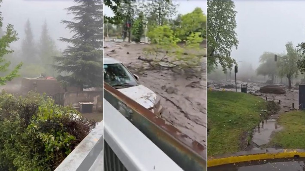 Impresionante aluvión en Chile arrastró vehículos y un autobus en Santiago