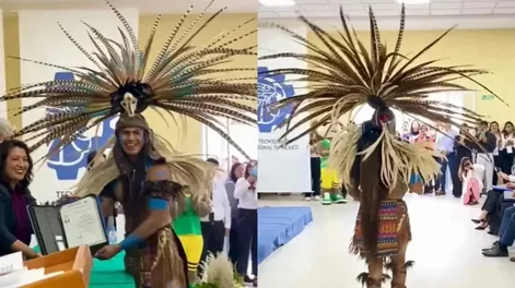 Recibió su título vestido como un guerrero de hace 500 años