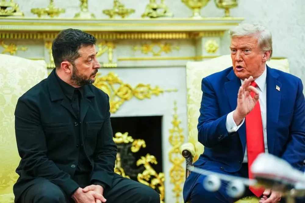 Trump y Zelensky en el salón oval de la Casa Blanca.