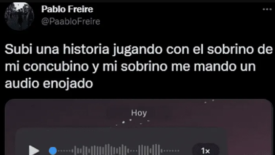 Los audios virales de un nene celoso porque su tío jugó con otro niño