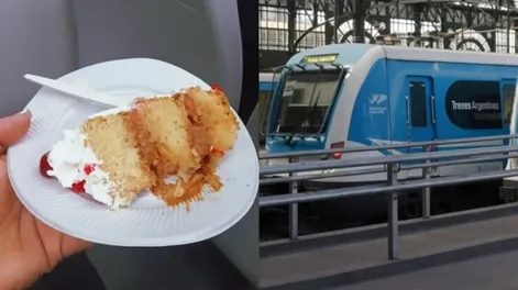 No podía festejar su cumpleaños por trabajo y su familia la sorprendió en el tren