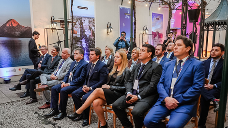 El gobernador Marcelo Orrego en la Casa de San Juan en Buenos Aires.&nbsp;