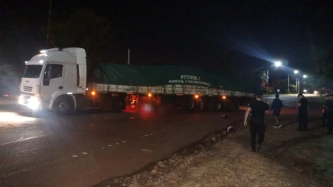 La escena de uno de los accidentes de tránsito.