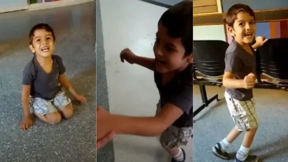 Tiene parálisis cerebral y emociona al mundo con sus primeros pasos