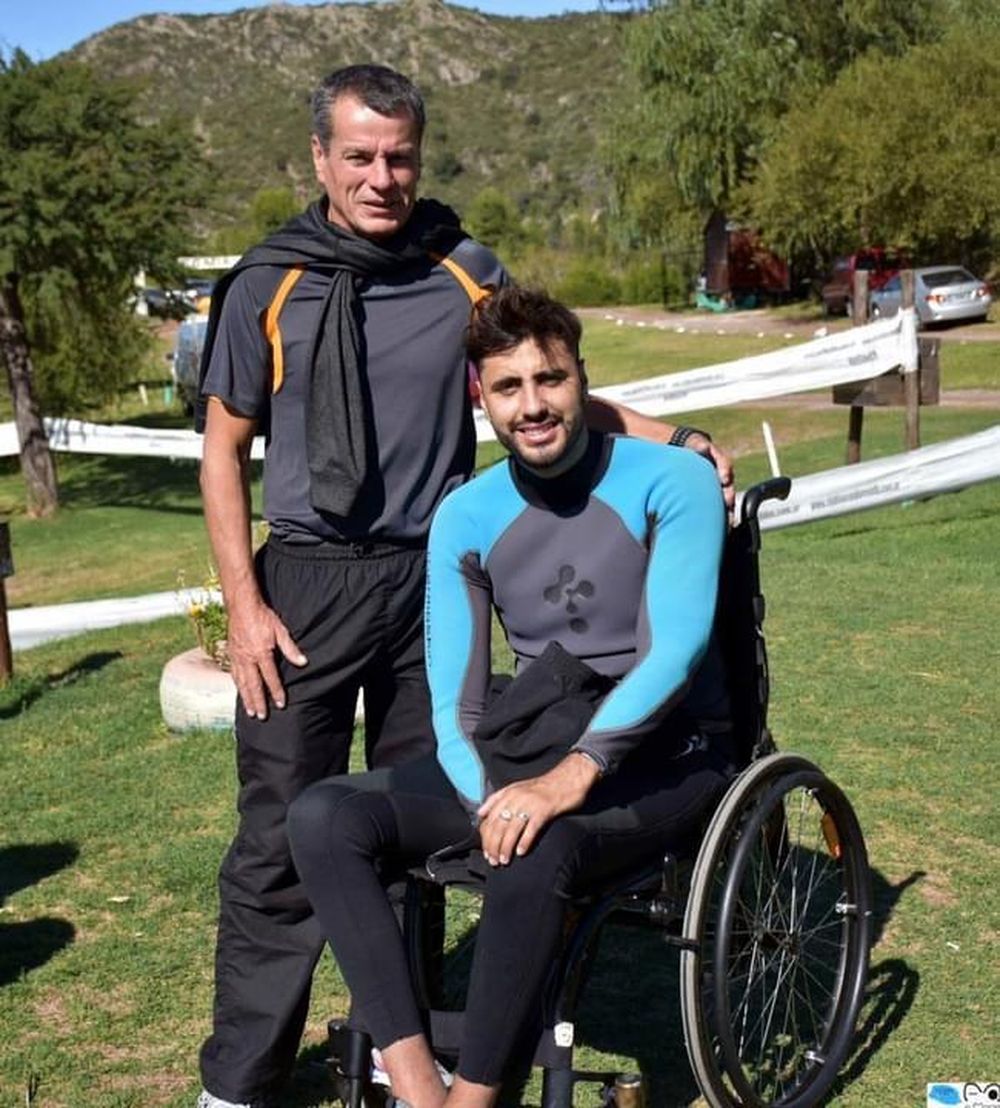 Quedó tetrapléjico en un accidente y nadará en el dique Punta Negra para concientizar