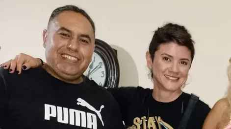 Luciana Teresita Bustos junto a su amigo y víctima, Marcelo Amarfil