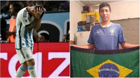 Se tatuó el escudo de Brasil, su hijo se llama Ronaldo y quiere que pierda Argentina: es cordobés