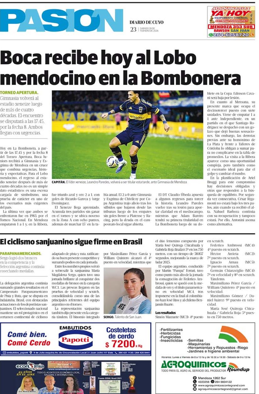 Diario de Cuyo | Pasion 28 de Febrero