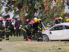Así quedó uno de los vehículos siniestrados. Así quedó uno de los vehículos siniestrados.