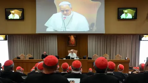 Ante el Colegio de cardenales, León XIV explicó por qué eligió su nombre pontificio