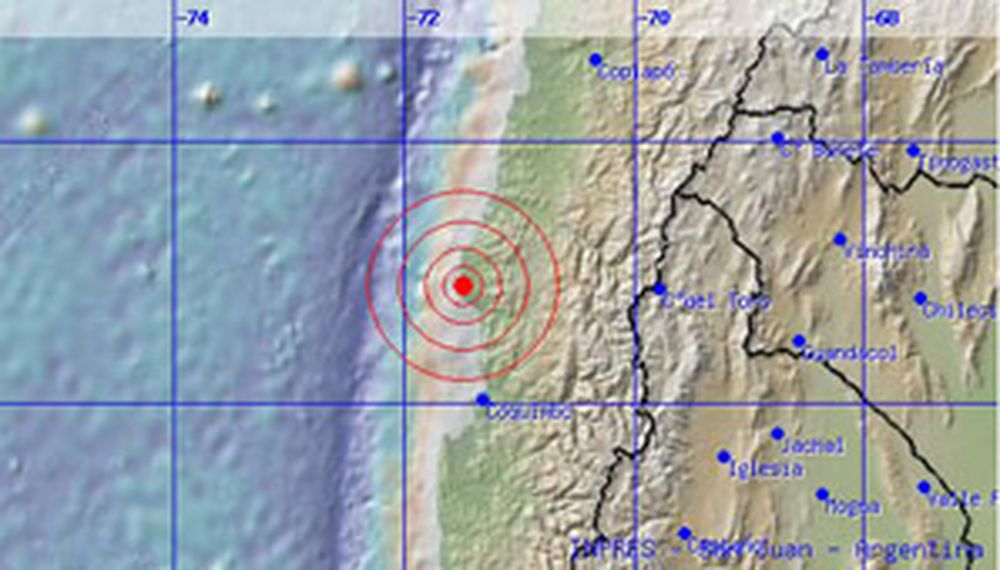 Un sismo de 6 grados afectó a las regiones III, IV y V de Chile