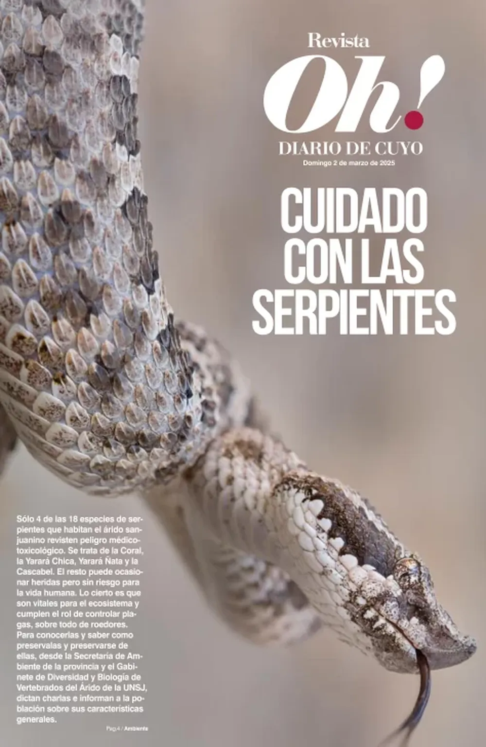 Tapa Revista Oh! 02 de Marzo de 2025