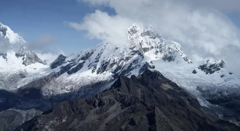 Glaciares en la Cordillera de Los Andes.