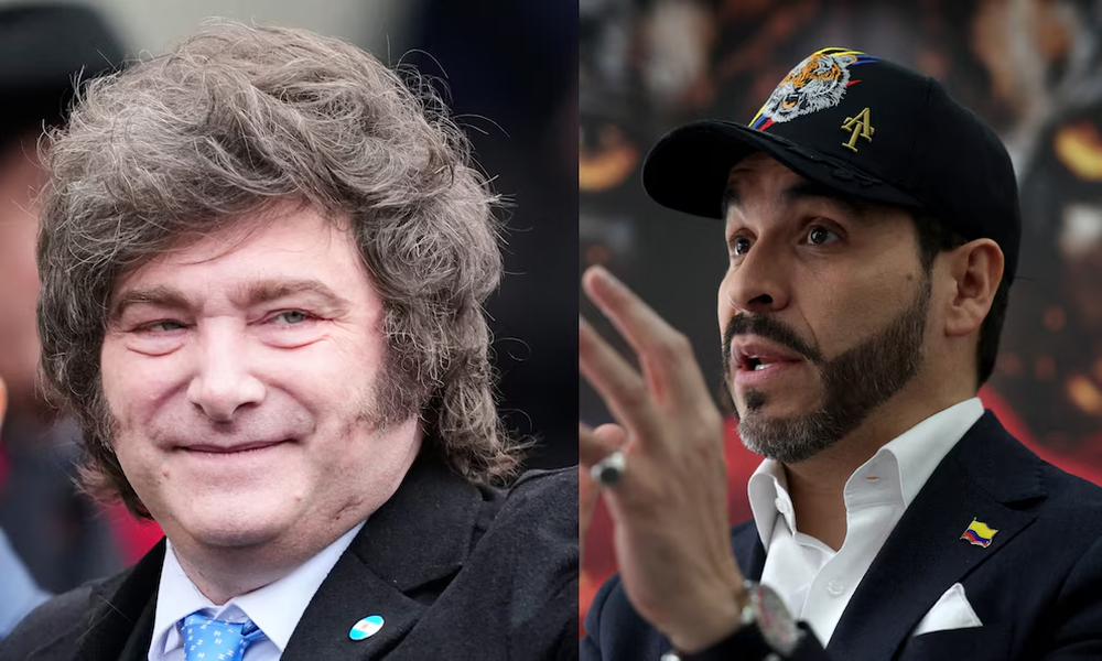 El presidente de Argentina, Jaiver Milei, celebró el triunfo electoral de Abelardo de la Espriella en Colombia