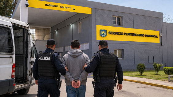 El agresor, su expareja, vivía a pocos metros de su casa y allí había dispuesto la Justicia que esté con prisión domiciliaria. Ahora lo enviaron al Penal de Chimbas. Imagen creada con IA.&nbsp;