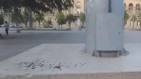 Un policía perdió un dedo mientras izaba la bandera
