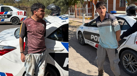 Los detenidos en Albardón: Adrián Caballero y Nahuel Figueroa.