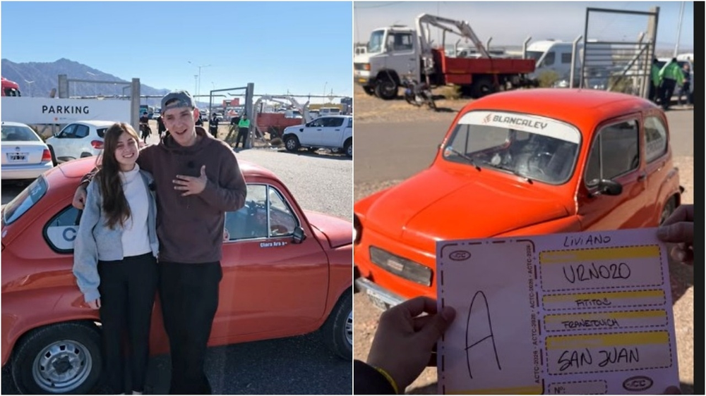 El influencer que llegó en un Fitito a San Juan para ver el TC